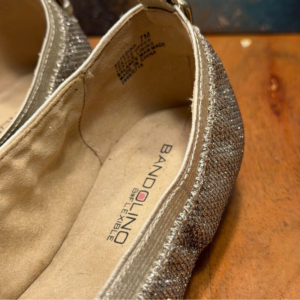 Bandolino Metallic Knit Ballet Flats – Gold Sparkle Slip-On Shoes Size 7M (VGUC) - Picture 12 of 12